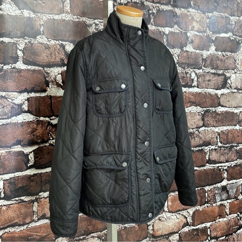 Thread & Supply Puffer Jacket Zip and Snap Black Size Large L